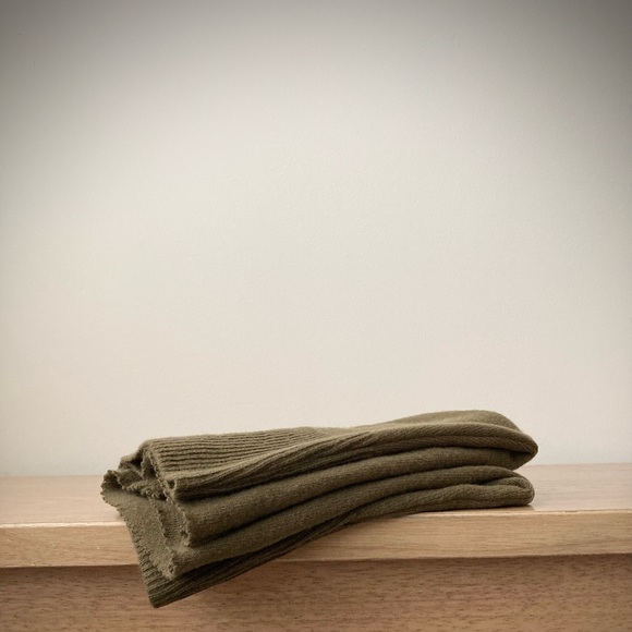 joodito 100% cashmere snood scarf cowl high collar turtleneck army drab green - Picture 6 of 8